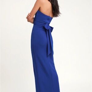 Lulu’s Own the Night Blue Strapless Dress